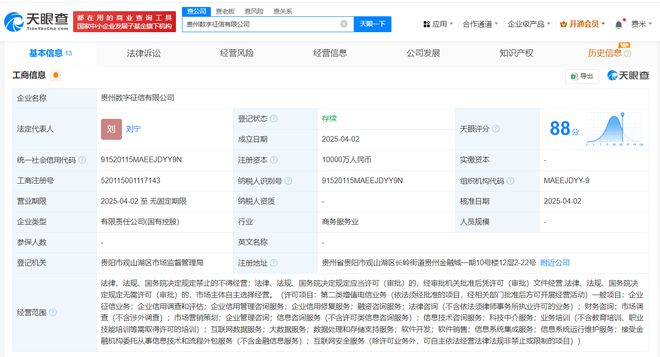 貴州數(shù)字征信公司成立，注冊(cè)資本1億布局企業(yè)信用調(diào)查評(píng)估